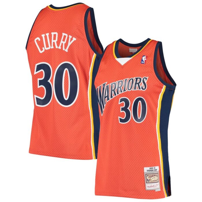 Warriors Curry Mitchell & Ness Orange Shirt