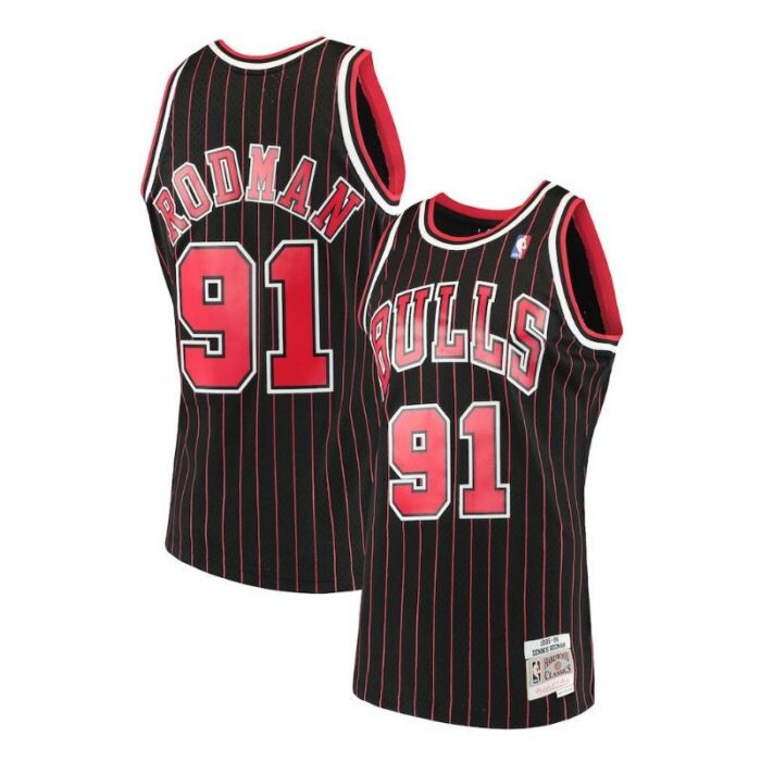 Chicago Bulls Dennis Rodman Mitchell & Ness Stripe Shirt