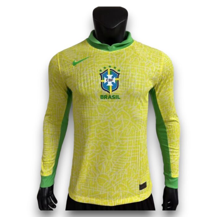 Brazil Home Long Sleeve 2024 2025 Player Version