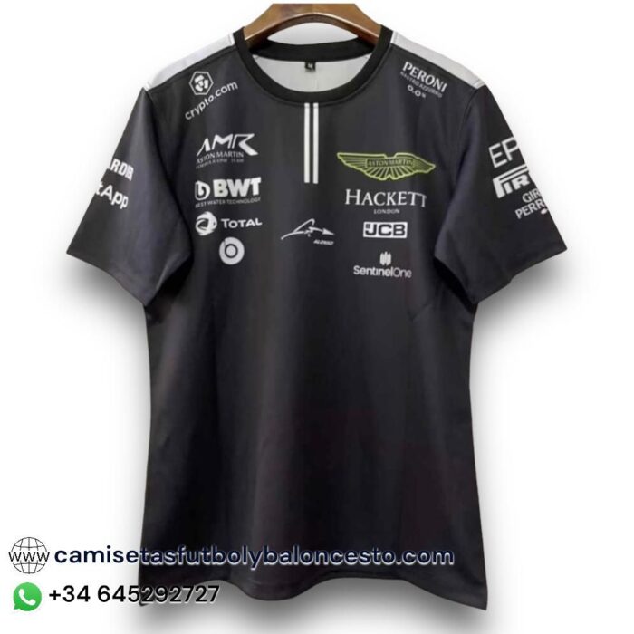 Aston Martin Alonso F1 Black Shirt 2023