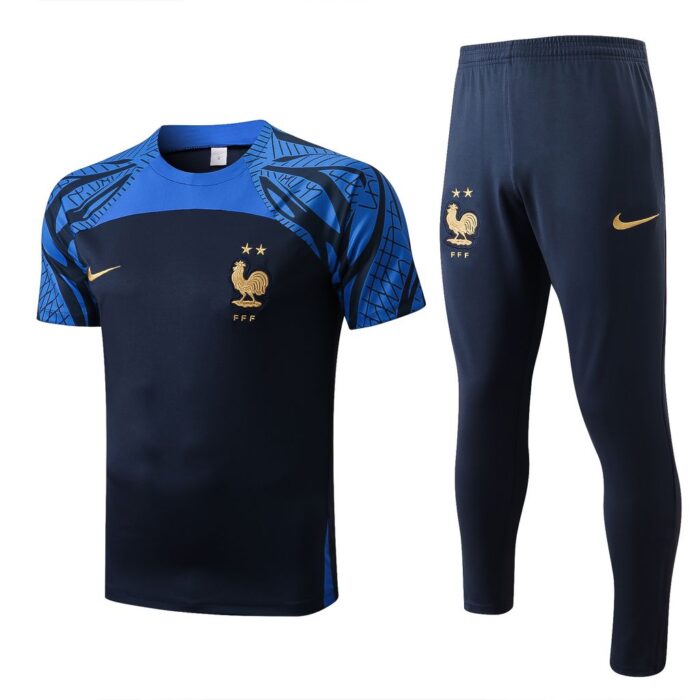 France Home Tracksuit Short Sleeve 2022 2023