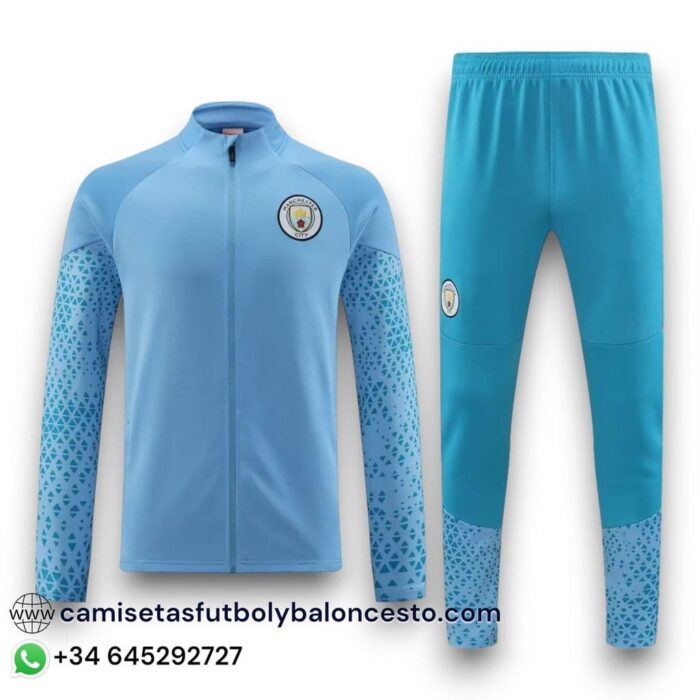 Manchester City Home Tracksuit 2023 2024 - Zip