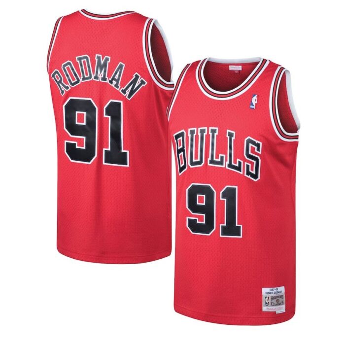 Chicago Bulls Dennis Rodman Mitchell & Ness Red Shirt