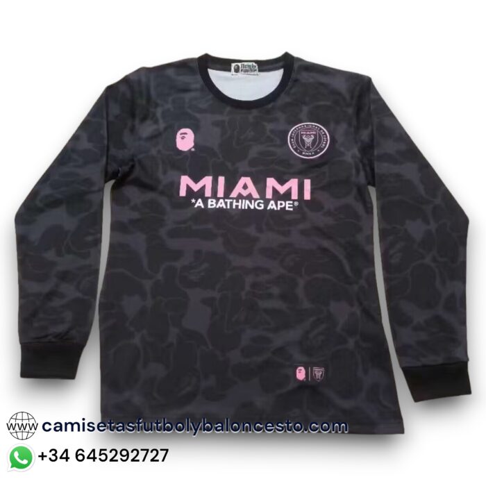 Inter de Miami x BAPE Black Long Sleeve Shirt 2023 2024