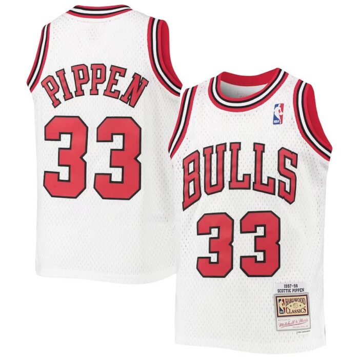 Chicago Bulls Pippen Mitchell & Ness White Shirt