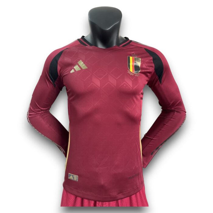 Belgium Home Long Sleeve 2024 2025 Player Version