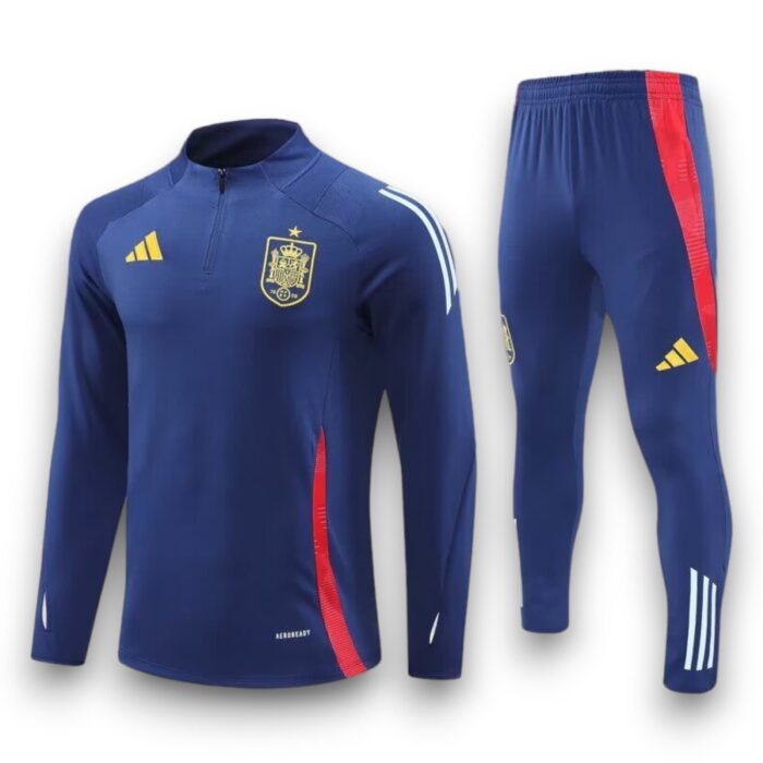 Spain Blue Home Tracksuit 2024 2025 - Training