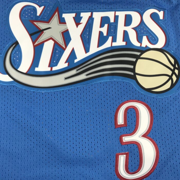 Philadelphia 76ers Allen Iverson Mitchell & Ness Shirt Blue - Image 3