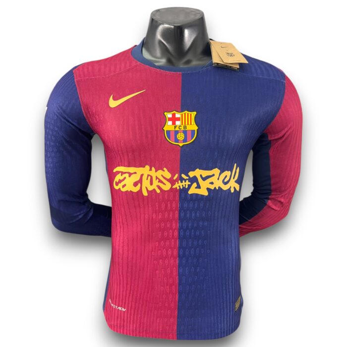 Barcelona x Travis Scott Home Long Sleeve Shirt 2024 2025 - Version Player